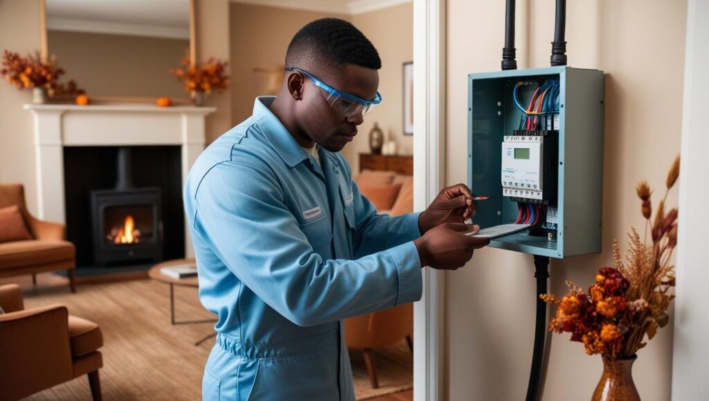 load shedding electrical hazards - technician performing a load-shedding safety inspection